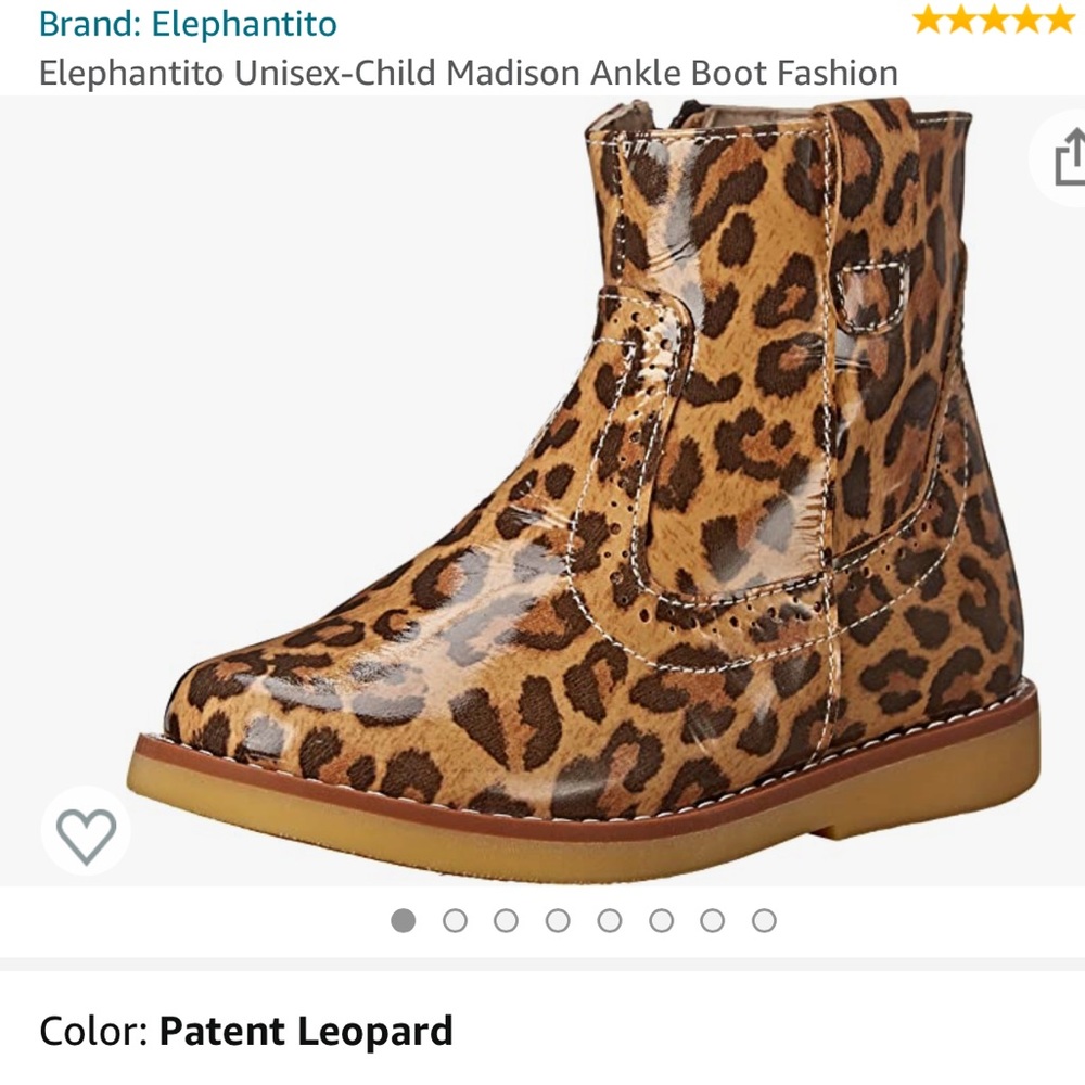 NIB Elephantito patent leopard boots sz 13